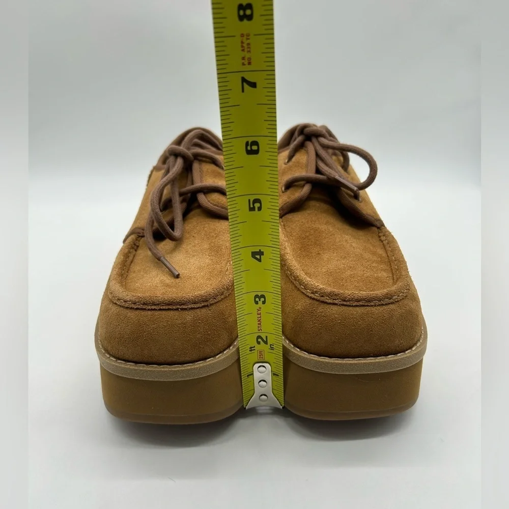UGG Women’s Suede Platform Oxford Shoes – Chestnut Brown New Without Box Sz 12